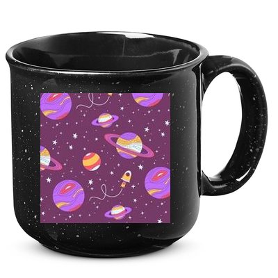 Retro Galaxy Spaceship 15oz Campfire Ceramic Mug
