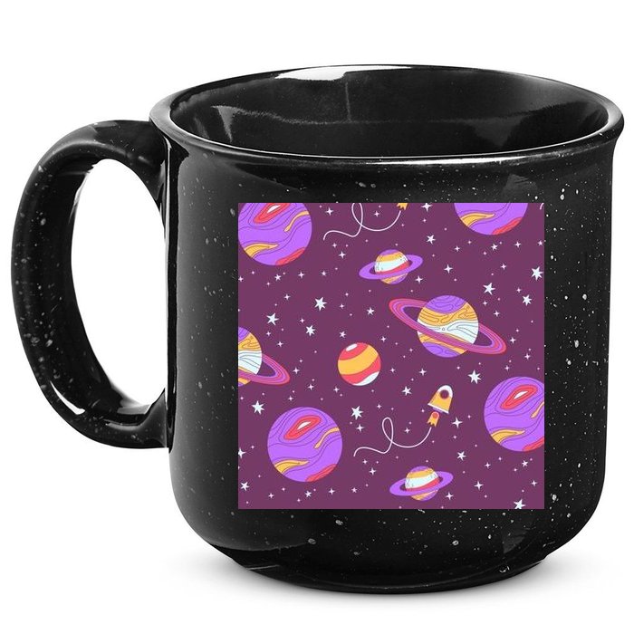 Retro Galaxy Spaceship 15oz Campfire Ceramic Mug