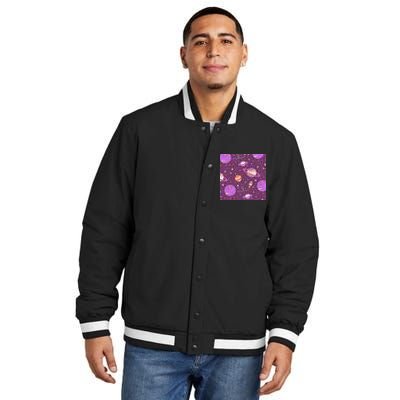 Retro Galaxy Spaceship Insulated Varsity Jacket