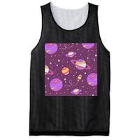 Retro Galaxy Spaceship Mesh Reversible Basketball Jersey Tank