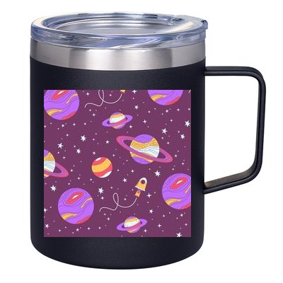 Retro Galaxy Spaceship 12oz Stainless Steel Coffee Mug
