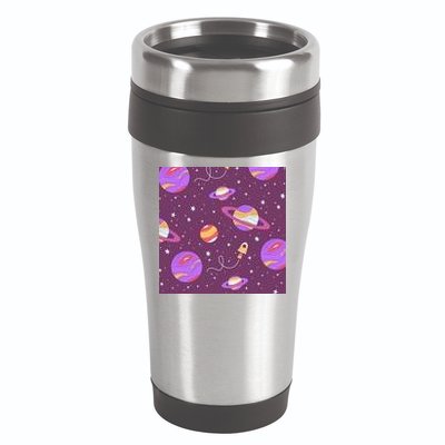 Retro Galaxy Spaceship 16oz Travel Tumbler