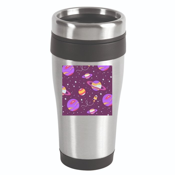 Retro Galaxy Spaceship 16oz Travel Tumbler