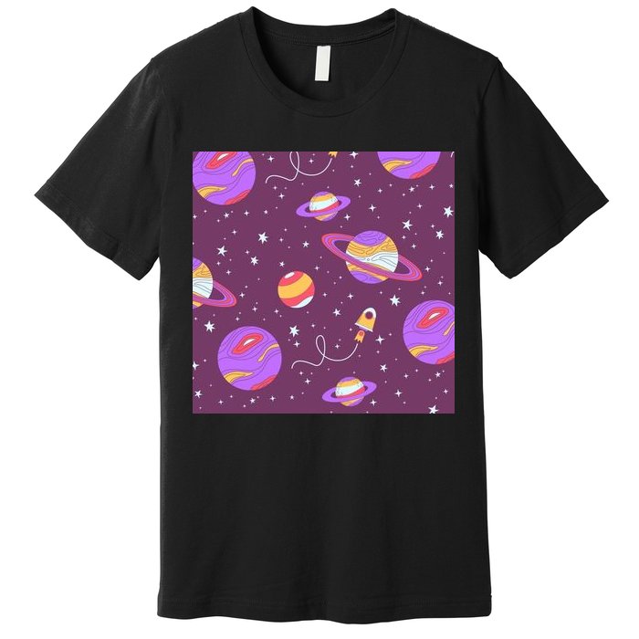 Retro Galaxy Spaceship Premium T-Shirt