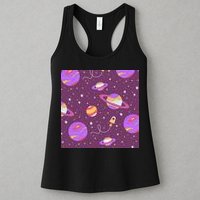 Retro Galaxy Spaceship Womens Tank Top