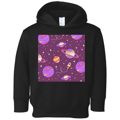 Retro Galaxy Spaceship Toddler Hoodie