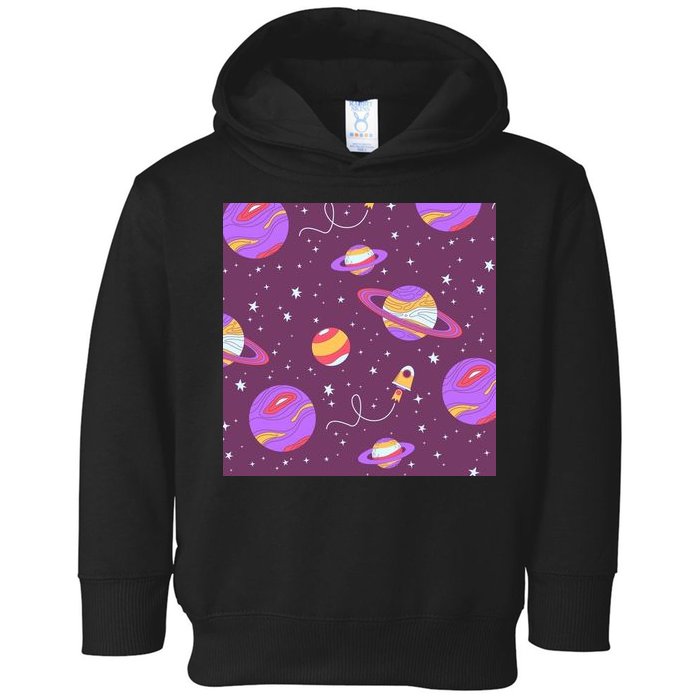 Retro Galaxy Spaceship Toddler Hoodie