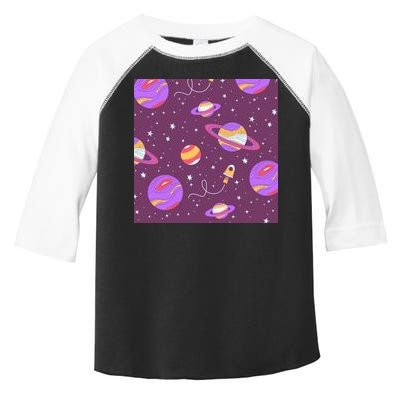 Retro Galaxy Spaceship Toddler Fine Jersey T-Shirt