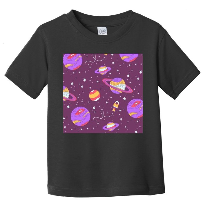 Retro Galaxy Spaceship Toddler T-Shirt