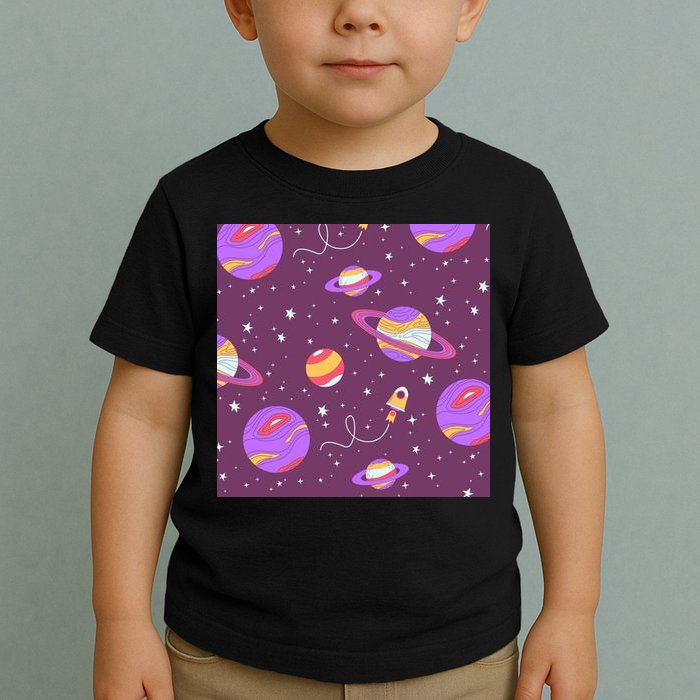 Retro Galaxy Spaceship Toddler T-Shirt