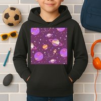 Retro Galaxy Spaceship Kids Hoodie