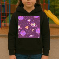 Retro Galaxy Spaceship Kids Hoodie