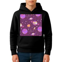 Retro Galaxy Spaceship Kids Hoodie
