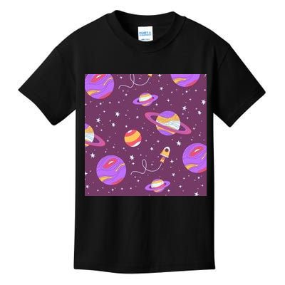 Retro Galaxy Spaceship Kids T-Shirt