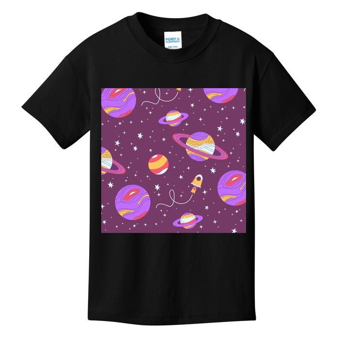 Retro Galaxy Spaceship Kids T-Shirt