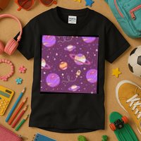 Retro Galaxy Spaceship Kids T-Shirt