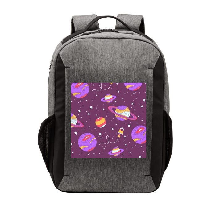 Retro Galaxy Spaceship Vector Backpack