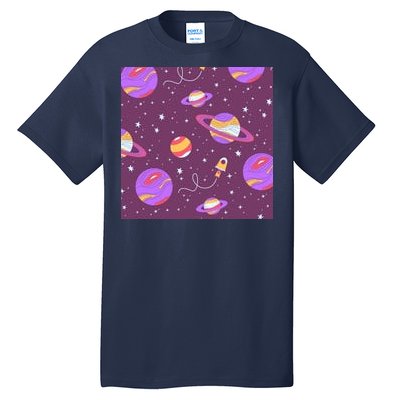 Retro Galaxy Spaceship Tall T-Shirt