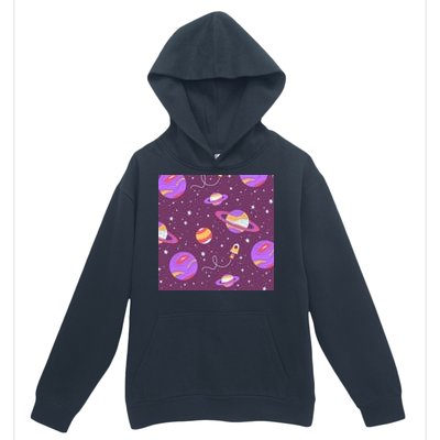 Retro Galaxy Spaceship Urban Pullover Hoodie