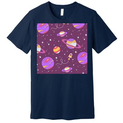 Retro Galaxy Spaceship Premium T-Shirt