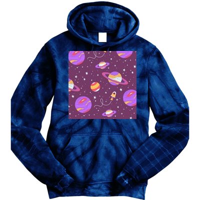 Retro Galaxy Spaceship Tie Dye Hoodie