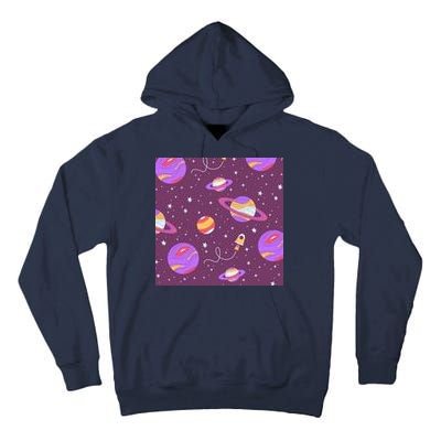 Retro Galaxy Spaceship Tall Hoodie