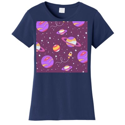 Retro Galaxy Spaceship Women's T-Shirt