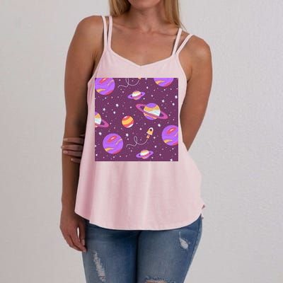 Retro Galaxy Spaceship Women's Strappy Tank