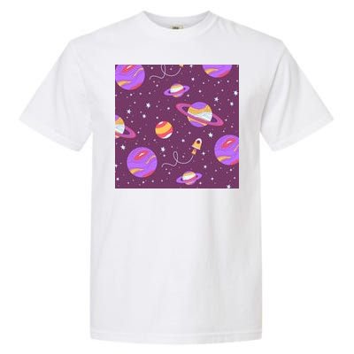 Retro Galaxy Spaceship Garment-Dyed Heavyweight T-Shirt