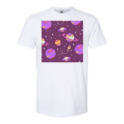 Retro Galaxy Spaceship Softstyle CVC T-Shirt