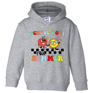 Retro Groovy School's Out For Summer Graduation Teacher Toddler Hoodie