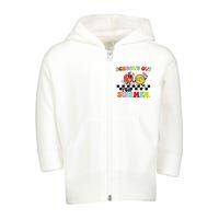 Retro Groovy School's Out For Summer Graduation Teacher Toddler Zip Fleece Hoodie