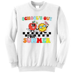 Retro Groovy School's Out For Summer Graduation Teacher Sweatshirt