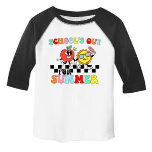 Retro Groovy School's Out For Summer Graduation Teacher Toddler Fine Jersey T-Shirt