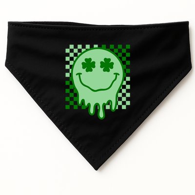 Retro Groovy Smile Face St Patricks Day Hippie USA-Made Doggie Bandana