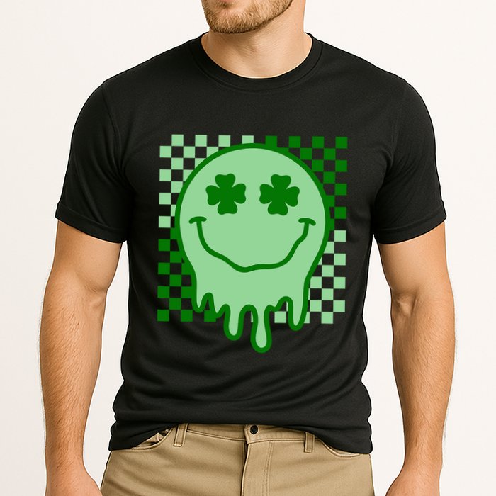 Retro Groovy Smile Face St Patricks Day Hippie Performance Shirt