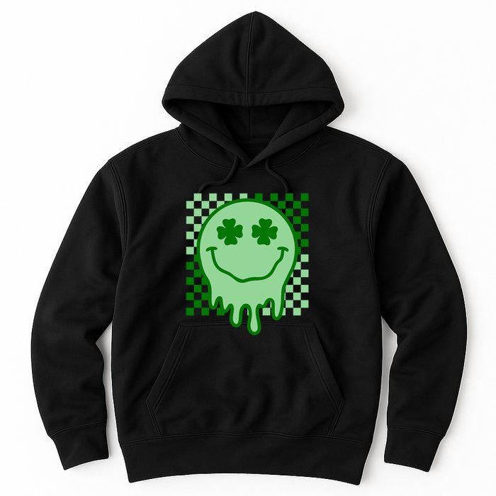 Retro Groovy Smile Face St Patricks Day Hippie Hoodie