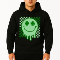 Retro Groovy Smile Face St Patricks Day Hippie Hoodie
