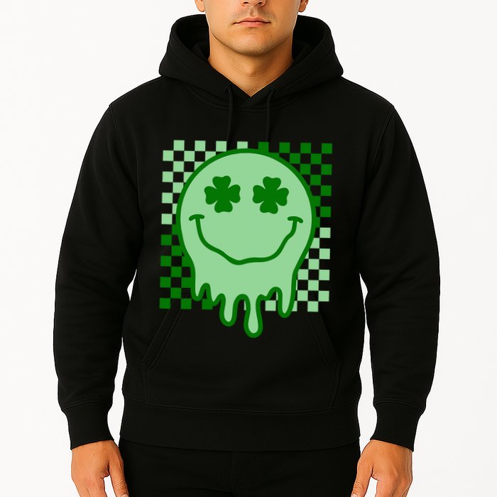 Retro Groovy Smile Face St Patricks Day Hippie Hoodie