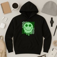 Retro Groovy Smile Face St Patricks Day Hippie Hoodie