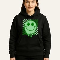 Retro Groovy Smile Face St Patricks Day Hippie Hoodie