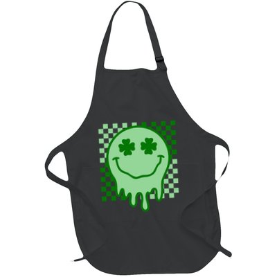Retro Groovy Smile Face St Patricks Day Hippie Apron
