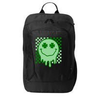 Retro Groovy Smile Face St Patricks Day Hippie City Backpack