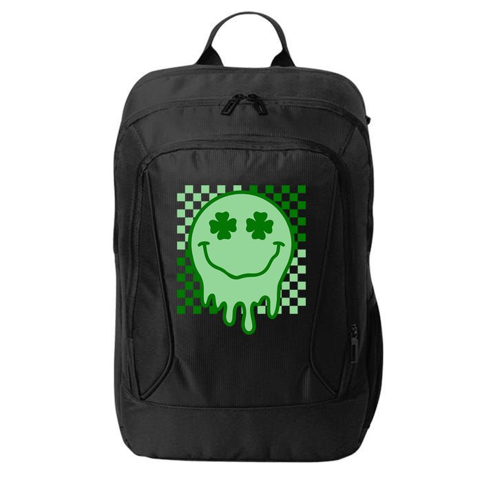 Retro Groovy Smile Face St Patricks Day Hippie City Backpack