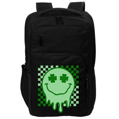 Retro Groovy Smile Face St Patricks Day Hippie Impact Tech Backpack