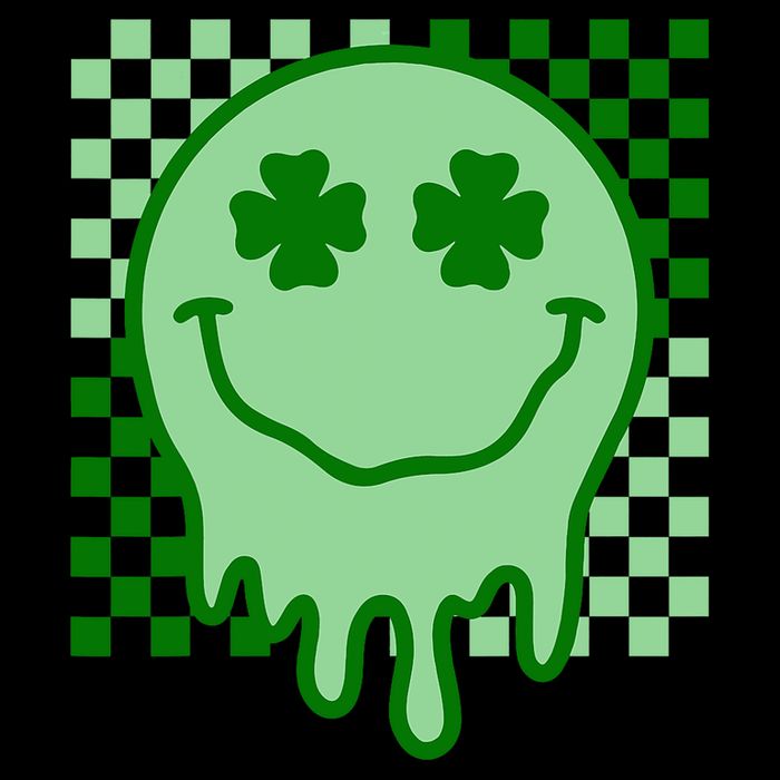 Retro Groovy Smile Face St Patricks Day Hippie Sustainable Bucket Hat