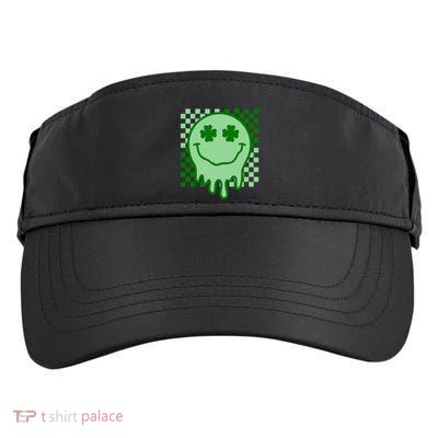 Retro Groovy Smile Face St Patricks Day Hippie Adult Drive Performance Visor
