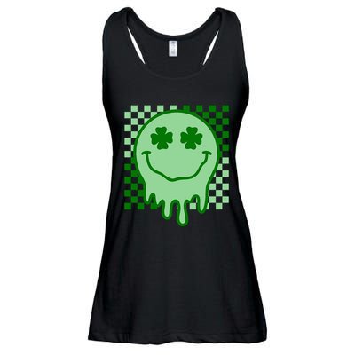 Retro Groovy Smile Face St Patricks Day Hippie Ladies Essential Flowy Tank