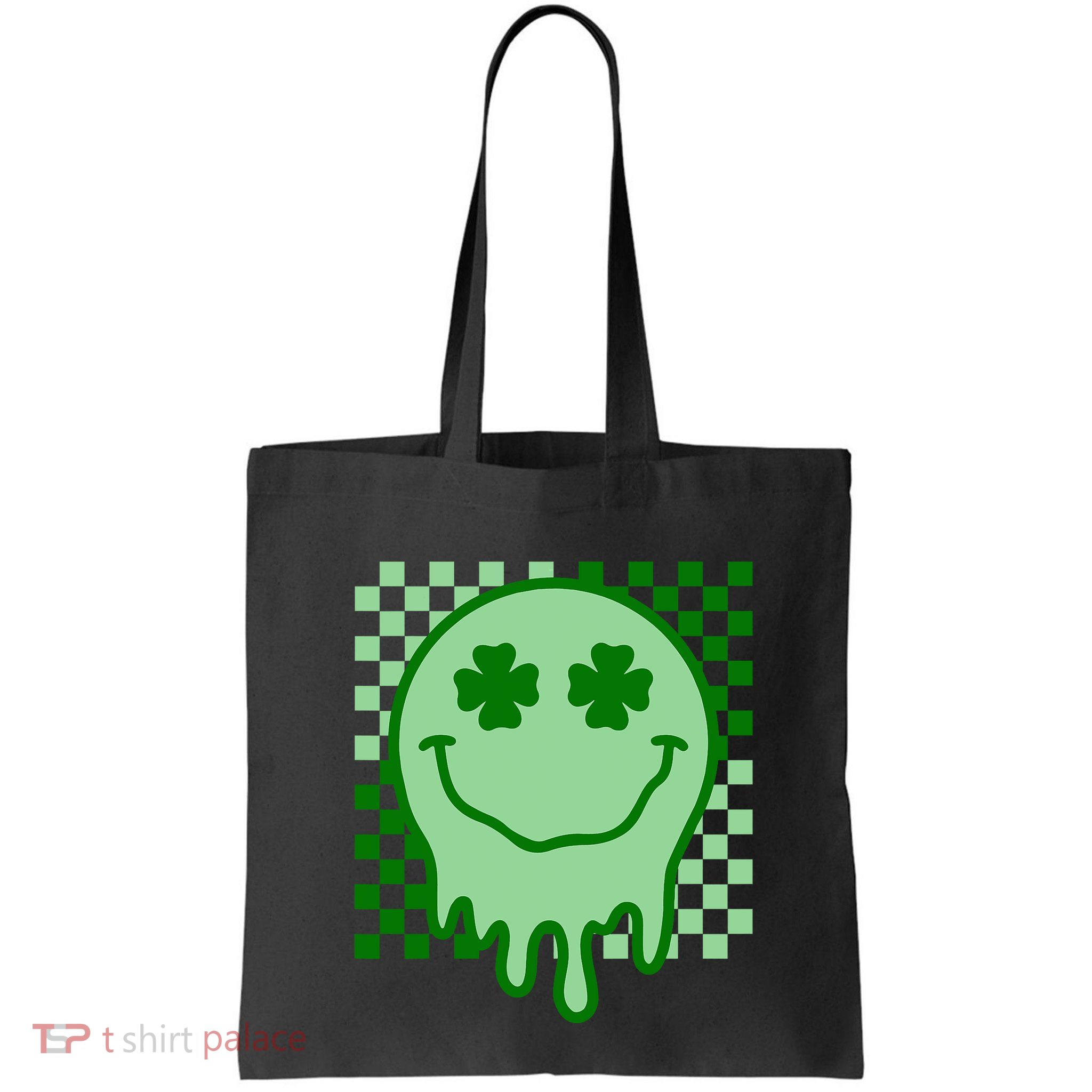 Retro Groovy Smile Face St Patricks Day Hippie Bag