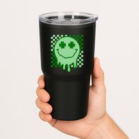 Retro Groovy Smile Face St Patricks Day Hippie Tumbler